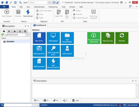 * master password * multifactor ssh authentication (two factors) * sound redirection * sd card redirection * console mode * precise control of remote desktop session style supported android {varies with device} supported. Remote Desktop Manager screenshot and download at ...