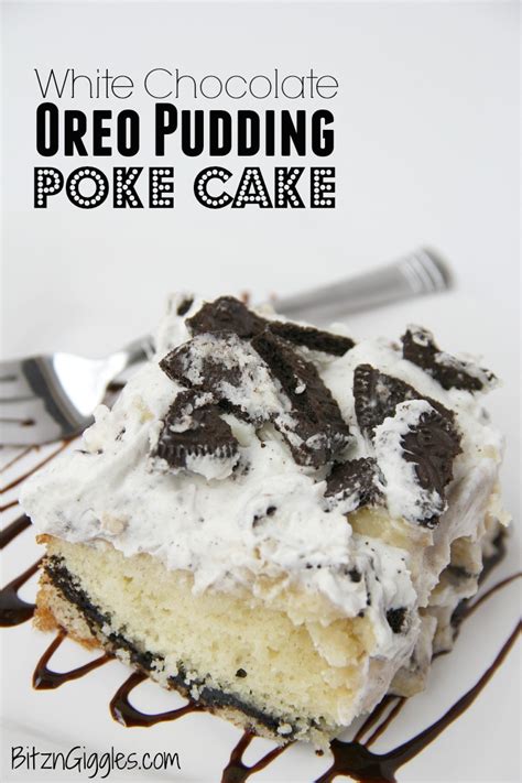 A moist chocolate cake recipe full of oreo icing and crushed up oreos. White Chocolate Oreo Pudding Poke Cake