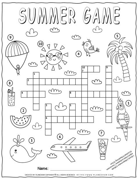 4 Free Printable Summer Crossword Puzzles In 2021 Crossword Puzzles