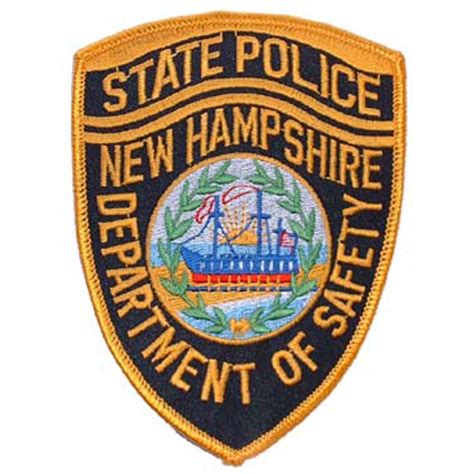 New Hampshire State Police Embroidered Iron On Patch At Sticker Shoppe