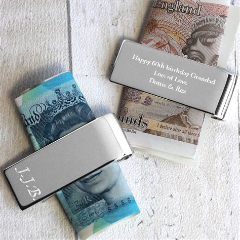 A streamlined, efficient design for traveling light, our elegant assortment of money clips keeps cards, cash and i.d.s tidy. Personalised Silver Money Clip By Hersey Silversmiths | notonthehighstreet.com