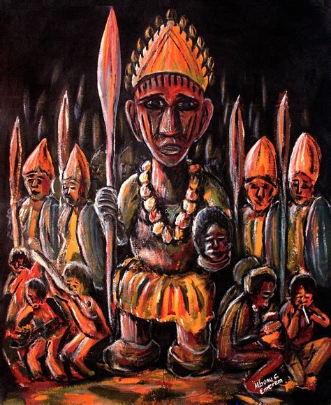 Victorious Warrior With Servants And Slaves Painting By Mbonu Emerem