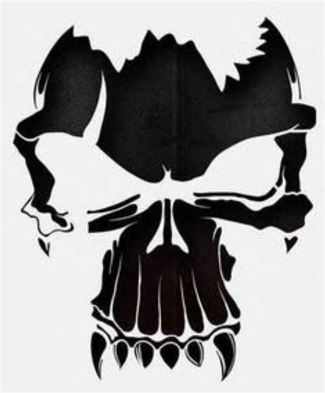 Printable Airbrush Skull Stencil