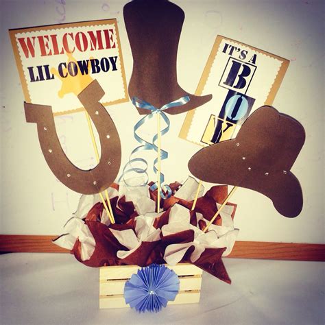 Cowboy Theme Baby Shower Centerpiece Cowboy Baby Shower Theme Cowboy