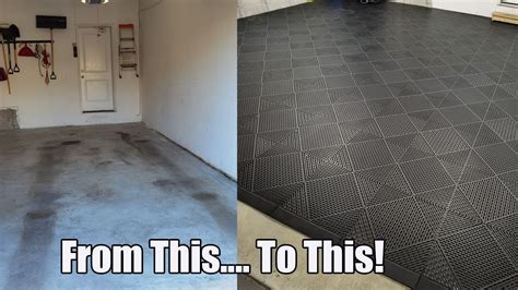 Garage Floor Resurface With Easy Tile Garage Makeover Youtube