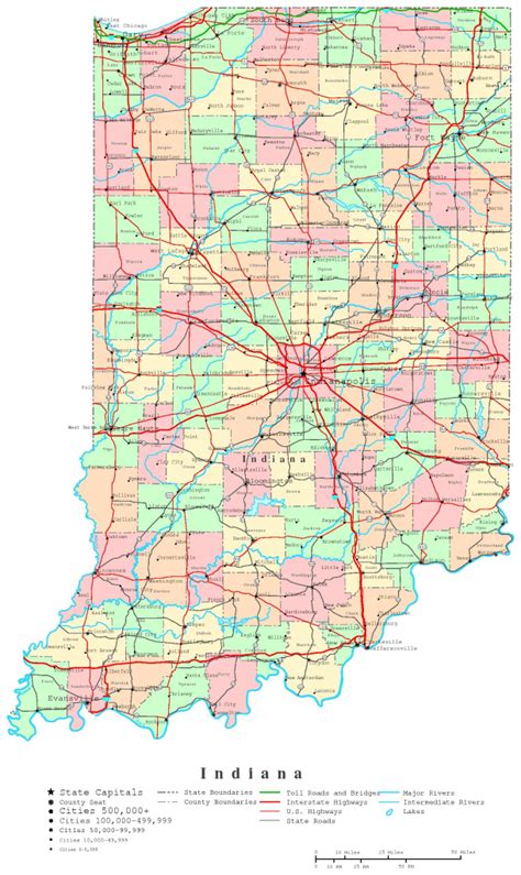 Indiana Printable Map With Regard To Illinois County Map With Cities