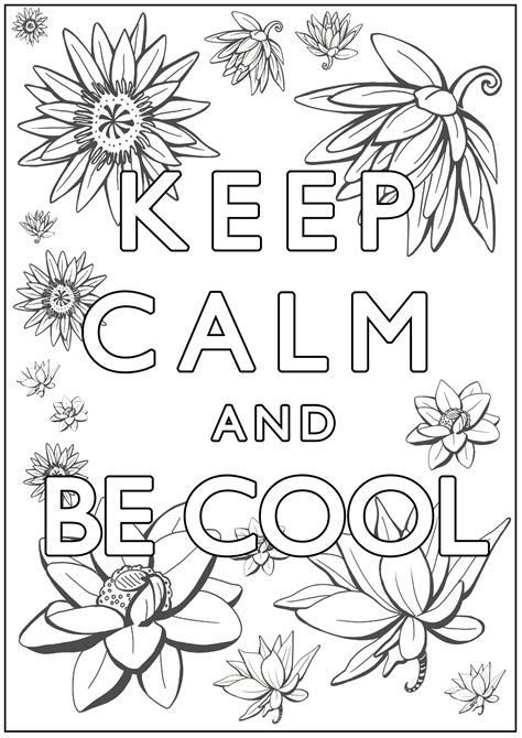 Keep Calm And Be Cool Coloriages Keep Calm And Difficiles Pour