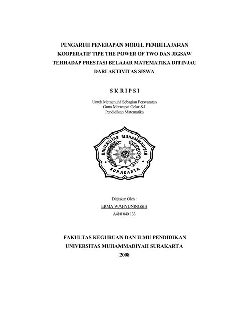 Skripsi Pengaruh Model Pembelajaran Kooperatif Terhadap Hasil Belajar