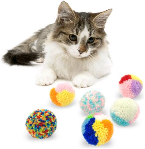 Motionchic 22 Pcs Cat Toy Balls Set 4 Soft Fuzzy Balls 6