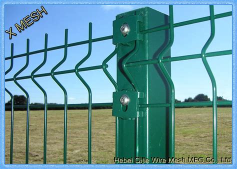 Green Powder Coated Wire Mesh Fence Panels Perimeter Coated Welded Wire