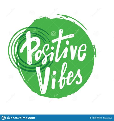 Positive Vibes Hand Lettering Inscription Motivation Quote Stock