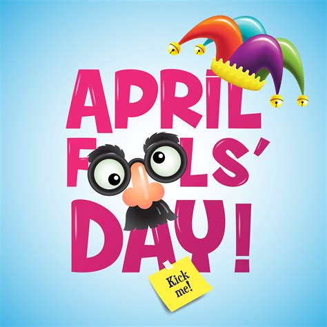 April Fools Day Sign With Mask And Jester Hat 833390 Vector Art At