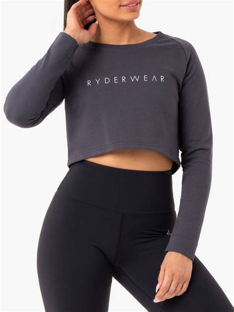 Staples Cropped Sweater Charcoal Ryderwear