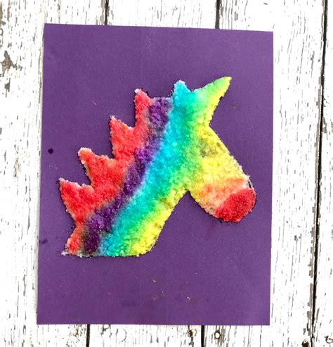 Watercolor Salt Painting Unicorn Craft For Kids Sweet T Makes Three