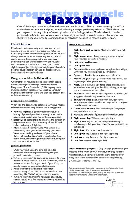 Relaxation Techniques For Anxiety Pdf Social Work