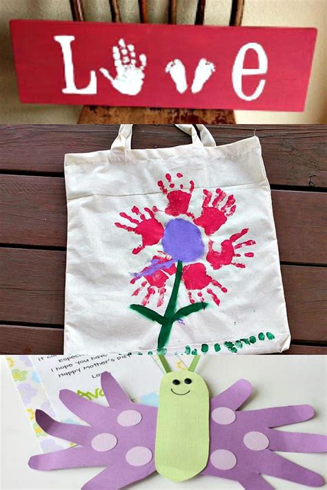 Help your little one pick from these thoughtful accessories! 20 Handprint and Footprint Crafts for Mother's Day ...