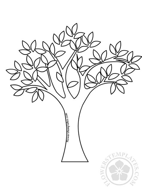 Spring Tree with Green Leaves coloring page | Flowers Templates