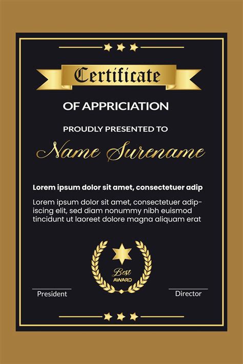 Professional Certificate Design For Best Employee Award Template