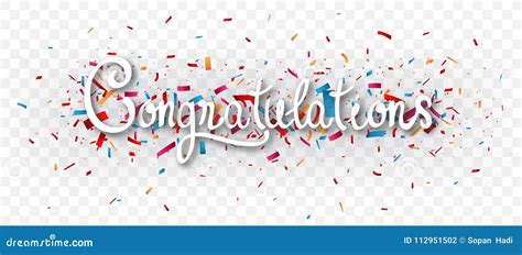 Congratulations Banner With Brush Strokes Cartoon Vector