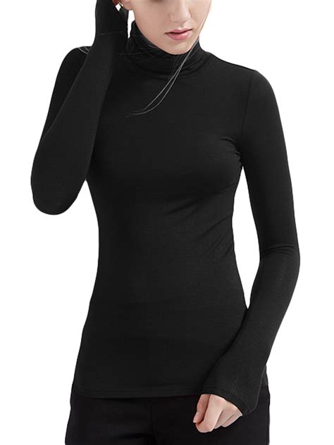 sunisery women s warm modal base tops slim fit mock turtleneck long sleeve base layer shirts