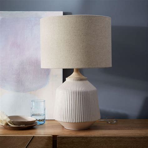 Roar   Rabbit™ Ripple Ceramic Table Lamp, Large (White) | west elm Australia