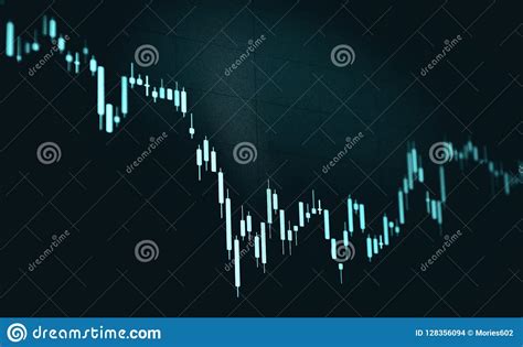 Candlestick Chart With Black Background Stock Photo Image Of