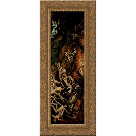 The Last Judgment Triptych Right Wing Casting The Damned Into Hell 13x24 Gold Ornate Wood