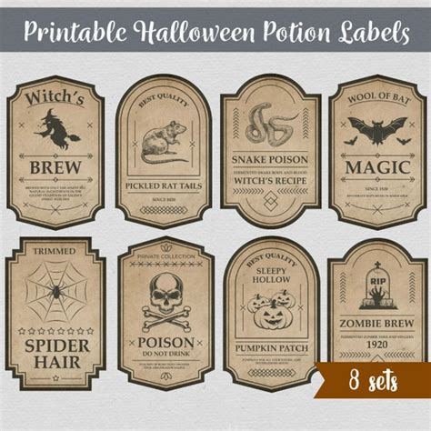 Halloween Potion Apothecary Bottle Labels Includes Pdf  Etsy