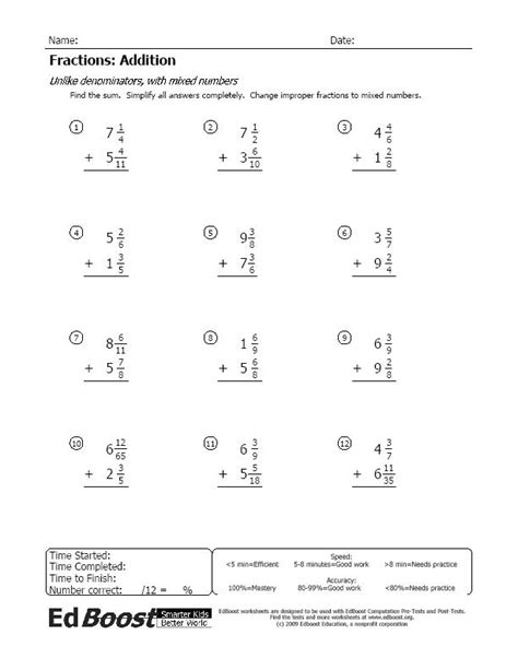 Adding fractions with the same denominators, no simplifying (all answers already in lowest terms), all vertical problems. Addition with Fractions | EdBoost