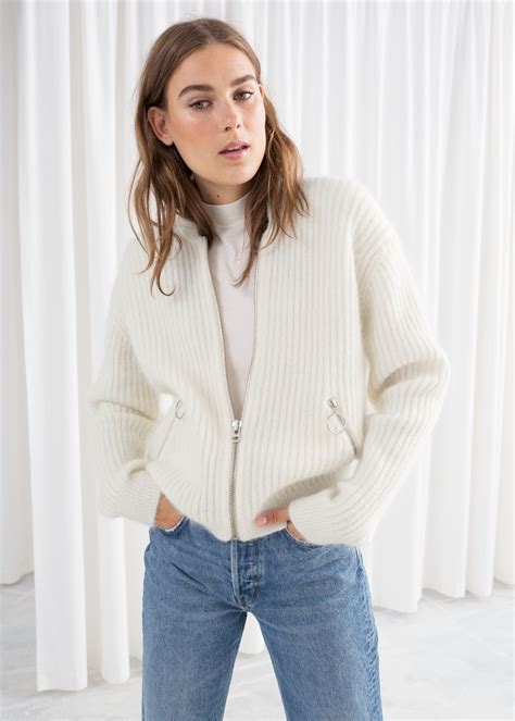 & Other Stories + Wool Blend Knit Bomber