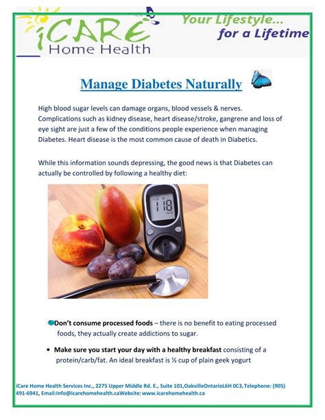 8 Ways To Manage Diabetes Naturally By Icare Home Health Services Inc