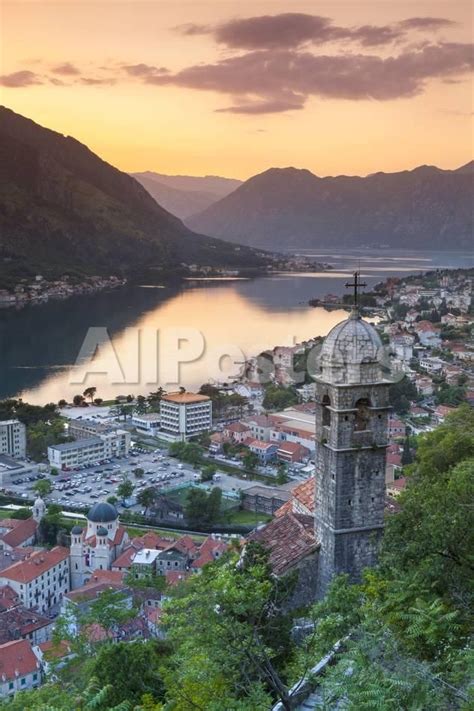 'Elevated View over Kotor's Stari Grad (Old Town) and the Bay of Kotor