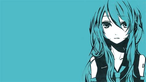Wallpaper Vocaloid Hatsune Miku Blue Hair Anime Girls Blue