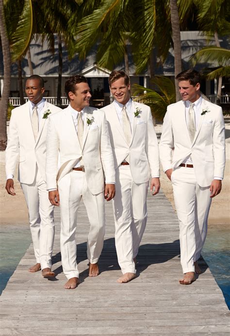 The Wedding Collection White Wedding Suit Groomsmen Suits Linen