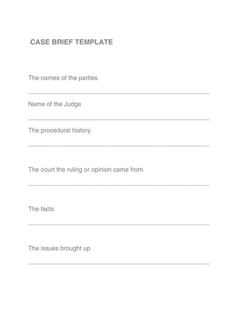 Legal Brief Template Free Printable Templates