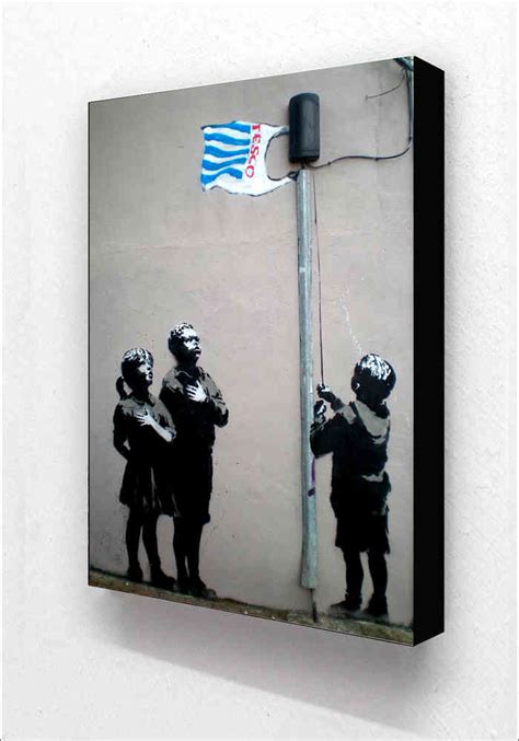 Banksy Tesco Flag Vertical Block Mount Camden Town Poster Company