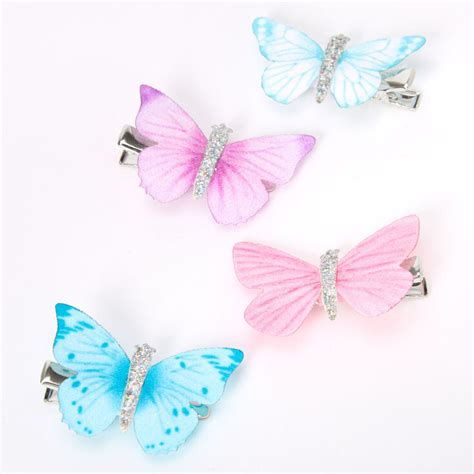 Claires Club Butterfly Hair Clips 4 Pack Claires Us