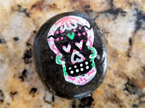 Candy Skull Painted Rock Skull Painting Candy Skulls Painted Rocks
