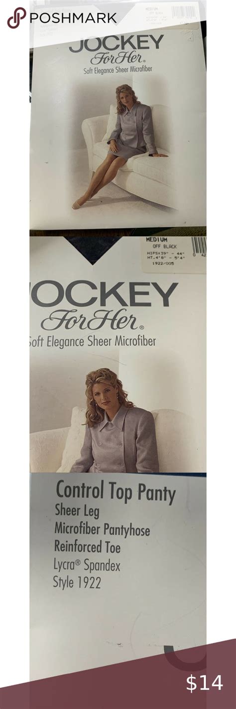 Jockey For Her Pair Med Off Black Vintage Pantyhose Hosiery Control Top