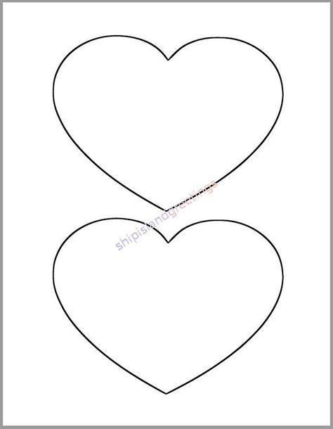 6 Inch Heart Printable Template Large Heart Cutout Valentines Etsy