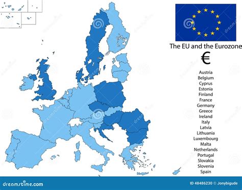 Eu And The Euro Zone Stock Illustration Image 48486230