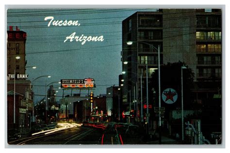 1961 Downtown Tucson Arizona Postcard Vintage Standard View Card Old