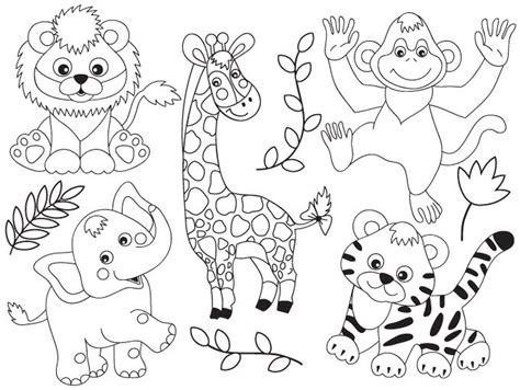 Download Jungle Animals Clipart Digital Vector Safari Animals ...