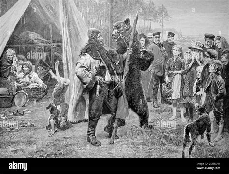man with a tame bear often called a dancing bear by paul meyersheim illustration published in