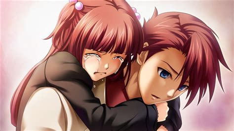 Brunettes Brown Eyes Visual Novels Anime Crying Ushiromiya