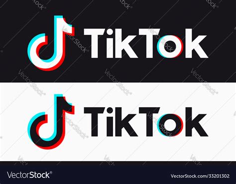 Tiktok Icon Glitch Tik Tok Logo Royalty Free Vector Image