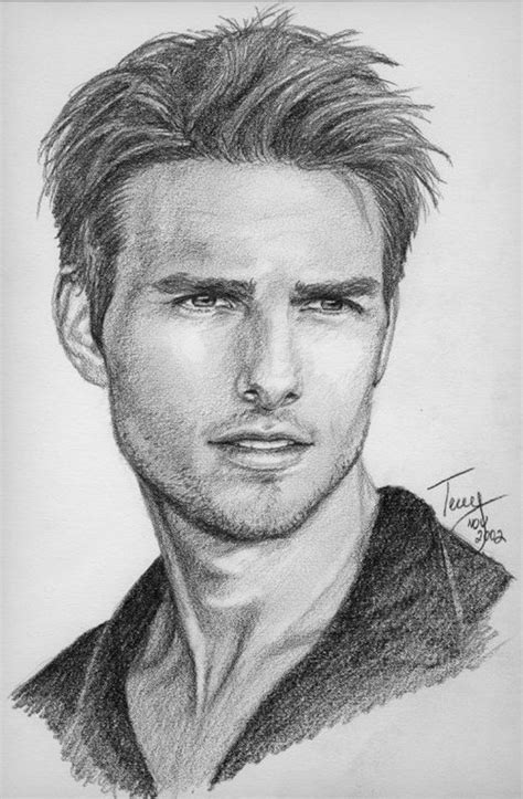 Celebrity Drawing Tom Cruise Celebrity Drawings Drawing People Pencil Drawings