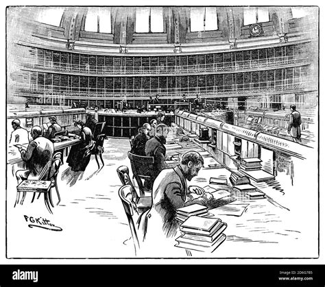 A 19th Century View Of The Reading Room Opened In 1857 At The Heart Of