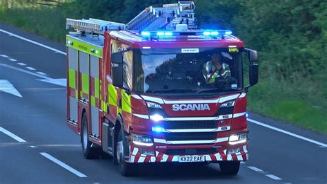 Northamptonshire Fire Engines Respond To Car Fire On Dual Carriageway