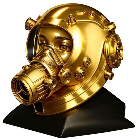 Premium Ai Image Golden Gas Mask